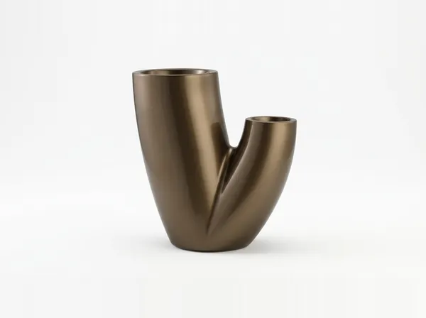 İkiz Saksı UNI-PS70, metalik bronz çift ağızlı modern saksı