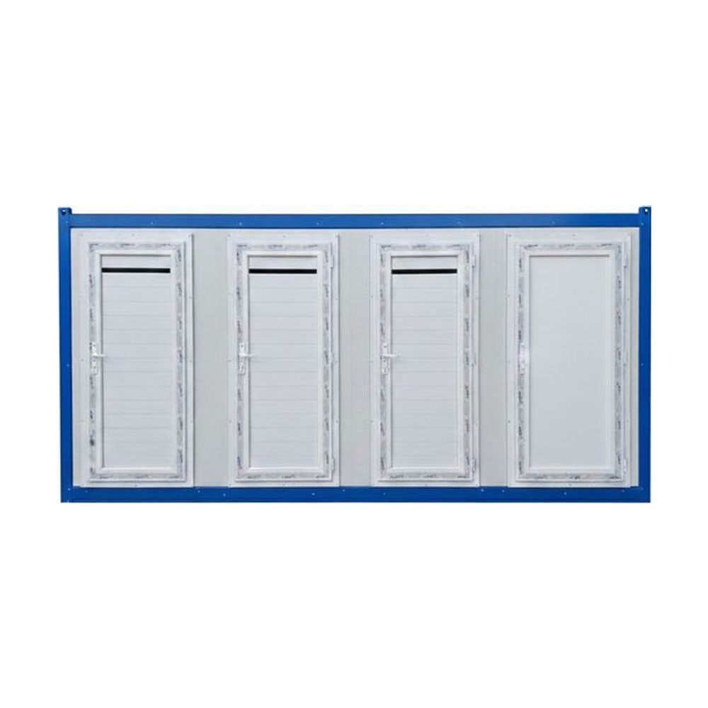 UNI-1040 dörtlü EPS panel mobil tuvalet, dört kabinli ön görünüm