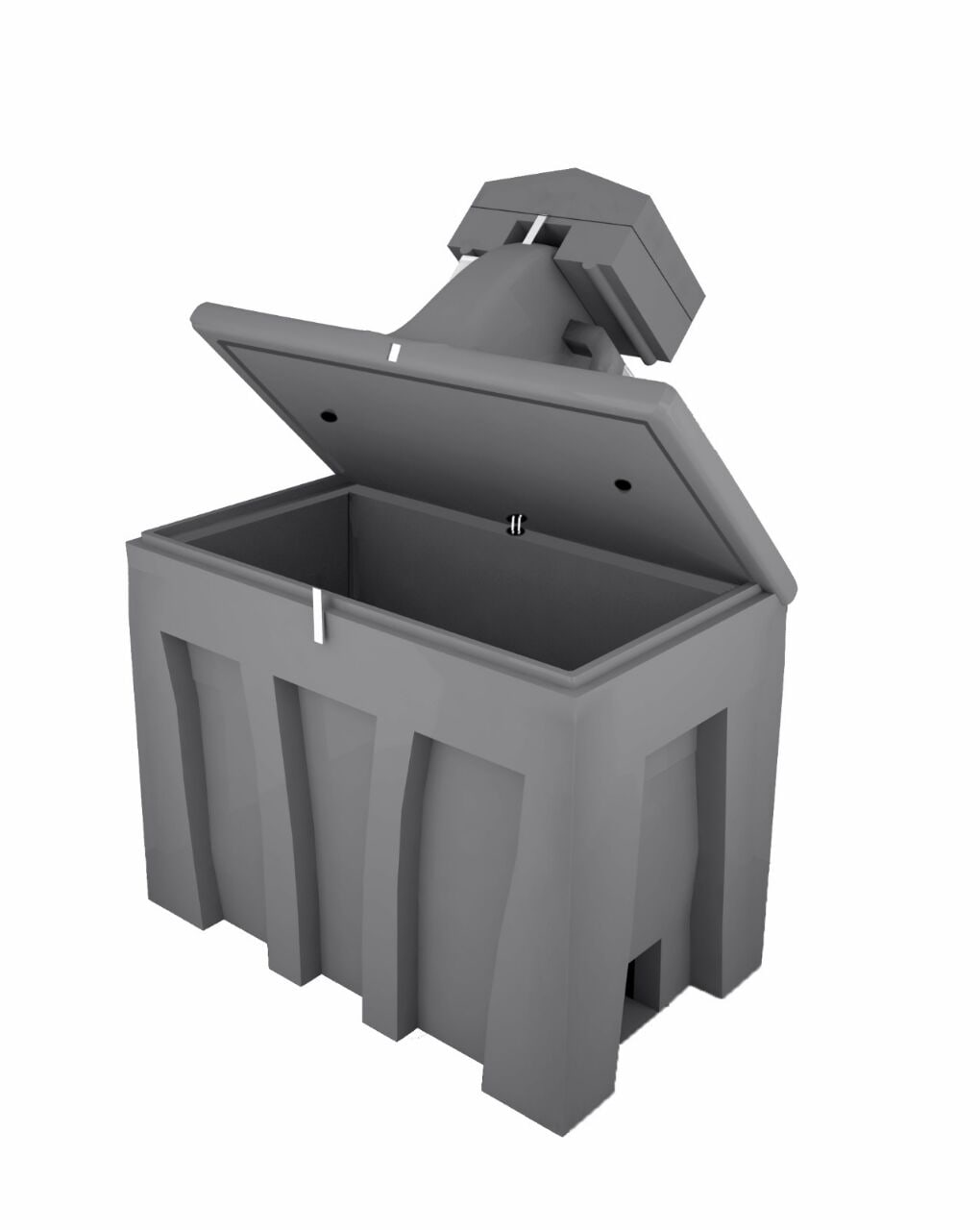 UNI-200 mobil lavabo, 200 lt su haznesi kapağı açık