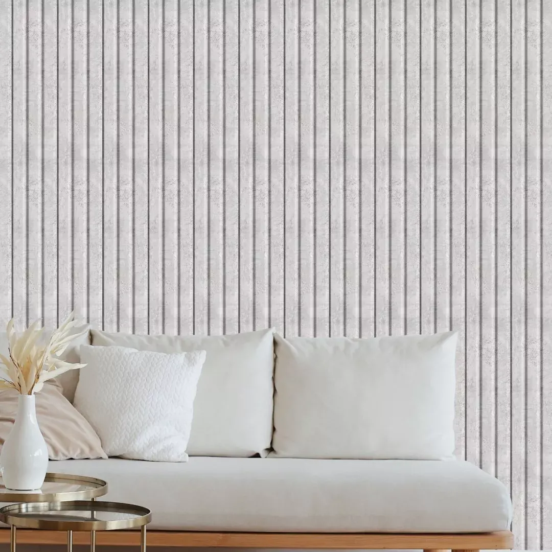 Uni 12 DP 12 mm oluklu dekoratif duvar paneli, Brüt Beton – salon uygulaması